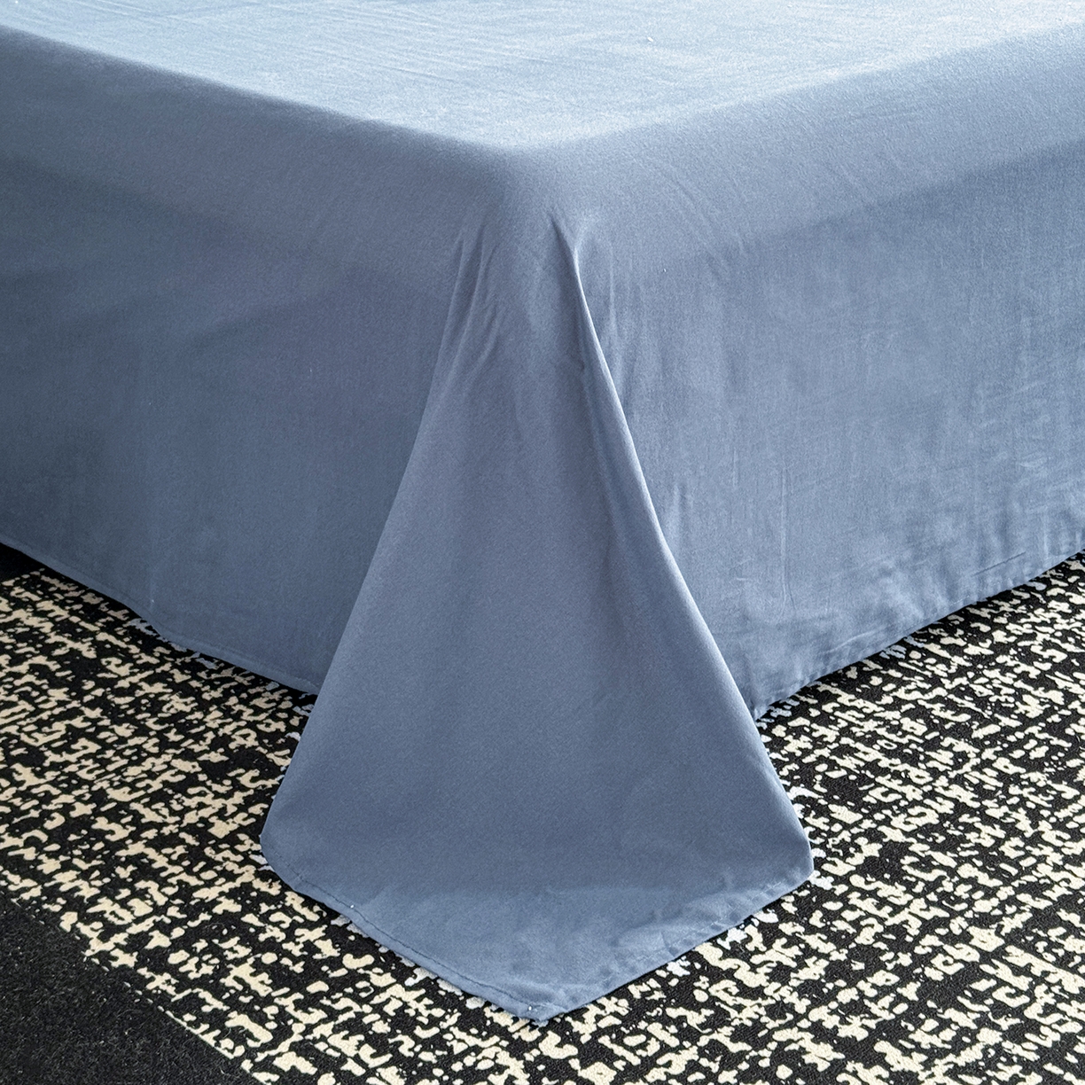 91家纺网 家纺一手货源 找家纺 红淳家纺 2025新款全棉加厚磨毛四件套 韵律-蓝