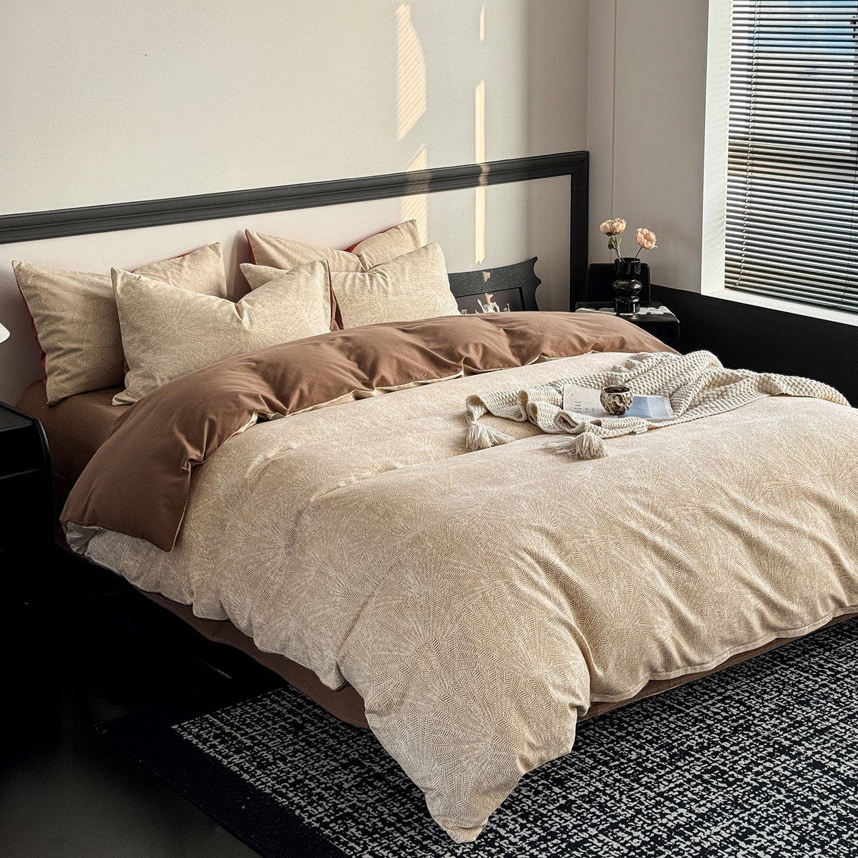 91家纺网 家纺一手货源 找家纺 红淳家纺 2025新款全棉加厚磨毛四件套 威廉-黄