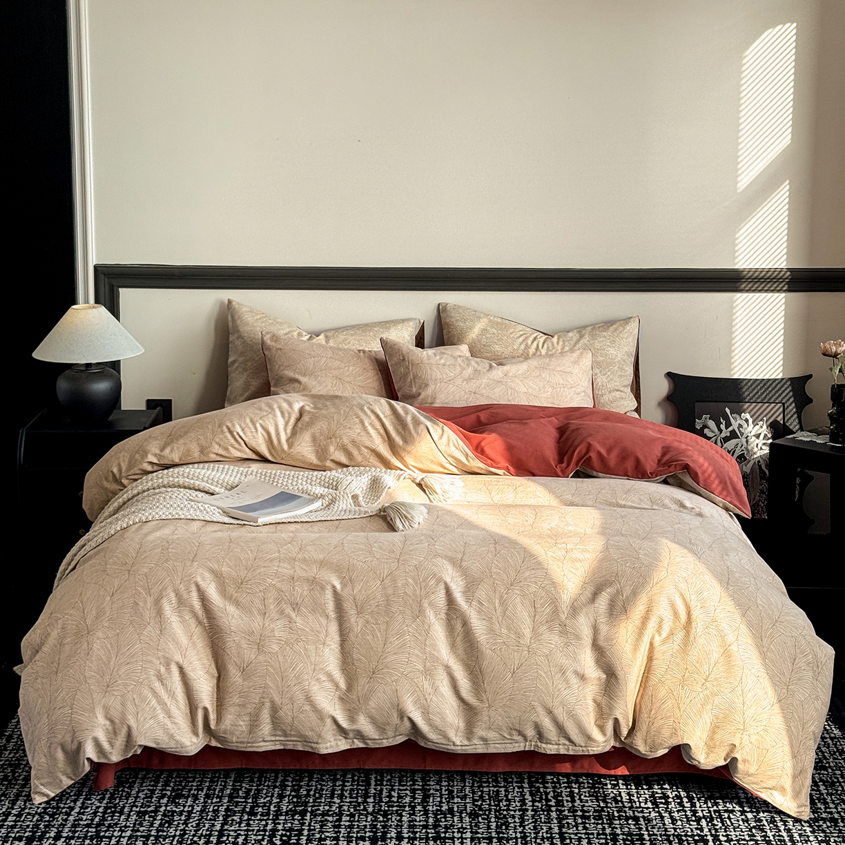 91家纺网 家纺一手货源 找家纺 （总）红淳家纺 2025新款全棉加厚磨毛四件套