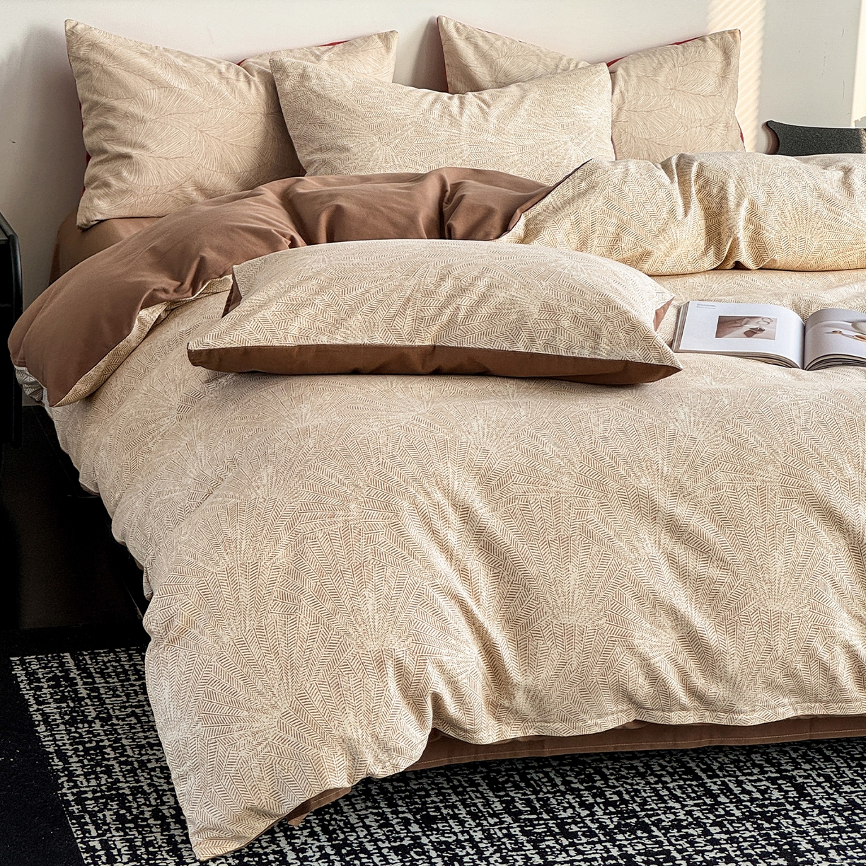 91家纺网 家纺一手货源 找家纺 红淳家纺 2025新款全棉加厚磨毛四件套 威廉-黄