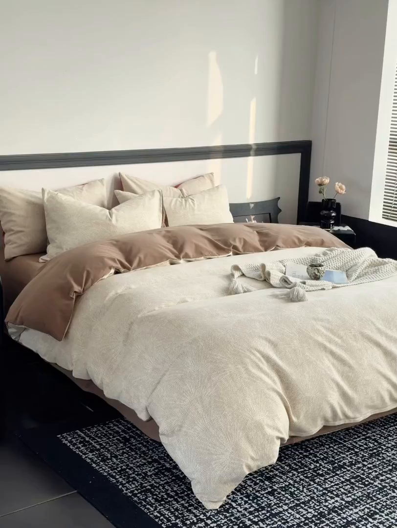 91家纺网 家纺一手货源 找家纺 红淳家纺 2025新款全棉加厚磨毛四件套 威廉-黄