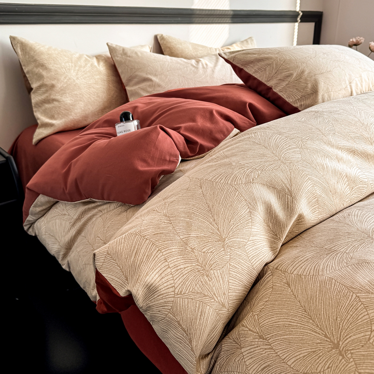 91家纺网 家纺一手货源 找家纺 红淳家纺 2025新款全棉加厚磨毛四件套 秋意-桔