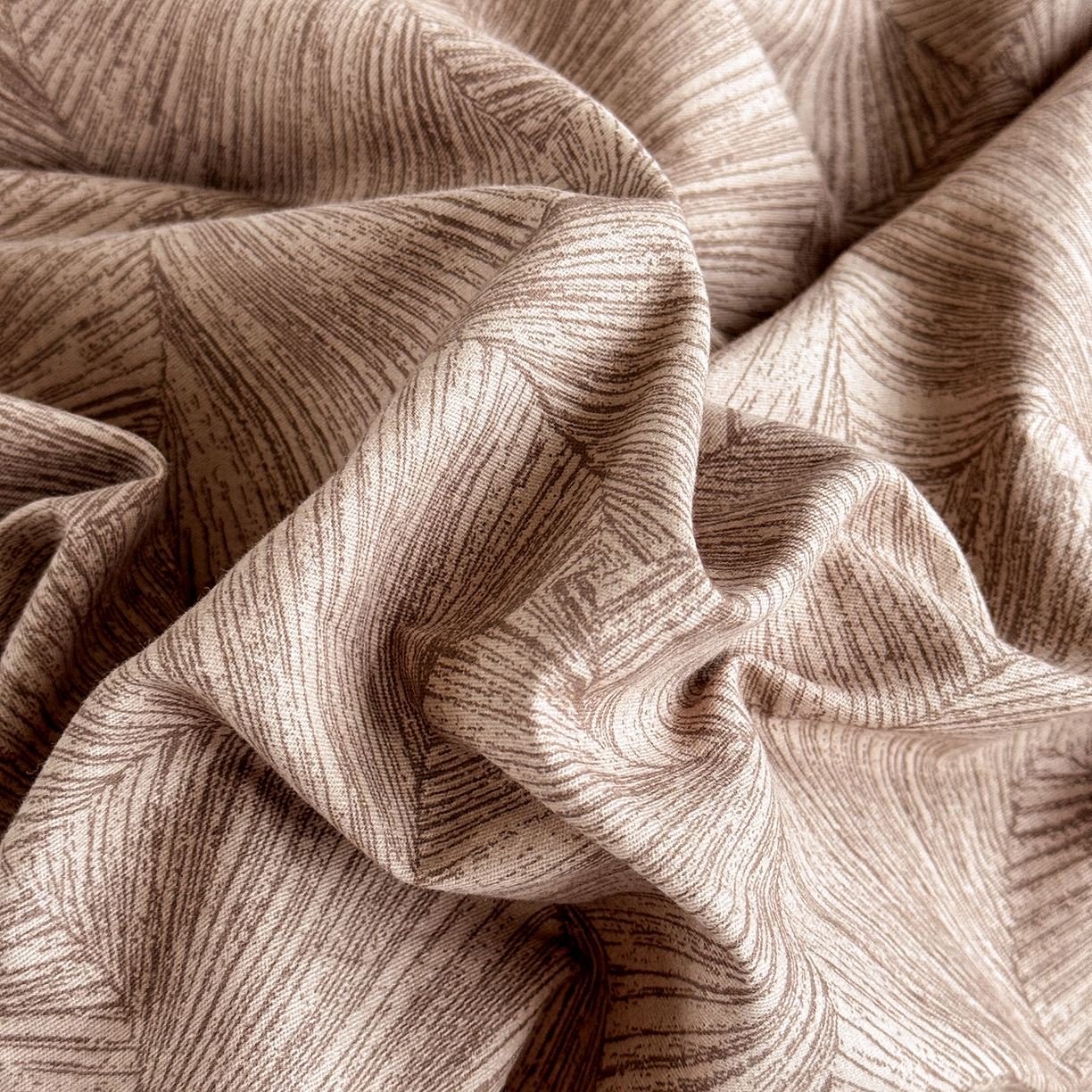 91家纺网 家纺一手货源 找家纺 红淳家纺 2025新款全棉加厚磨毛四件套 叶语-咖