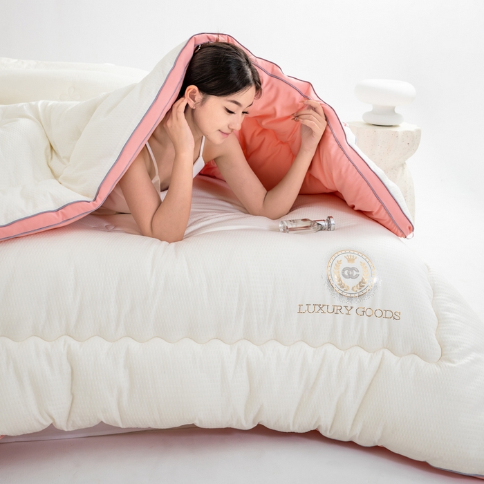 91家纺网 家纺一手货源 找家纺 总典冠 2024新款（有质检）爆款A类抗菌5D云感烫金立体边大豆被春秋被冬被