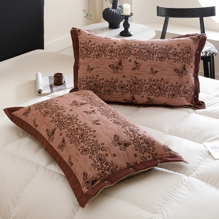 91家纺网 家纺一手货源 找家纺 （总）悦然毛巾被 2025新款全棉四层提花纱布美拉德凤格枕套