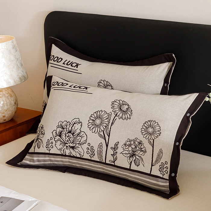 91家纺网 家纺一手货源 找家纺 悦然毛巾被 2025新款全棉四层提花纱布美拉德凤格枕套 素布花灰