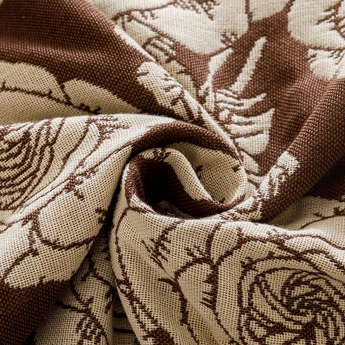 91家纺网 家纺一手货源 找家纺 悦然毛巾被 2025新款全棉四层提花纱布美拉德凤格枕套 玫瑰格调棕