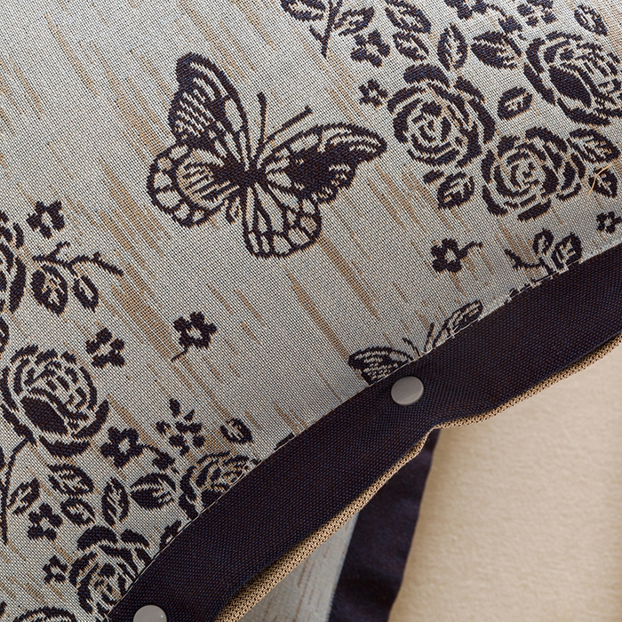 91家纺网 家纺一手货源 找家纺 悦然毛巾被 2025新款全棉四层提花纱布美拉德凤格枕套 花蝶蓝