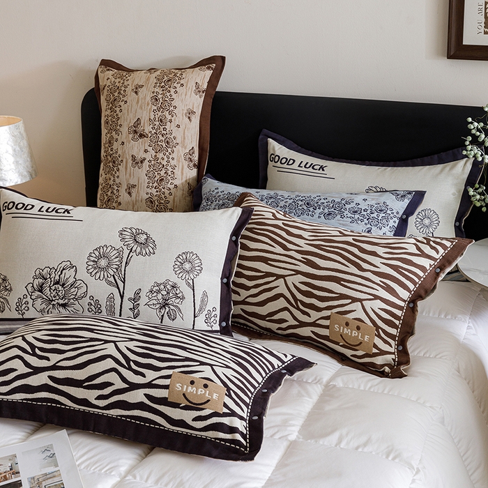 91家纺网 家纺一手货源 找家纺 悦然毛巾被 2025新款全棉四层提花纱布美拉德凤格枕套 组合