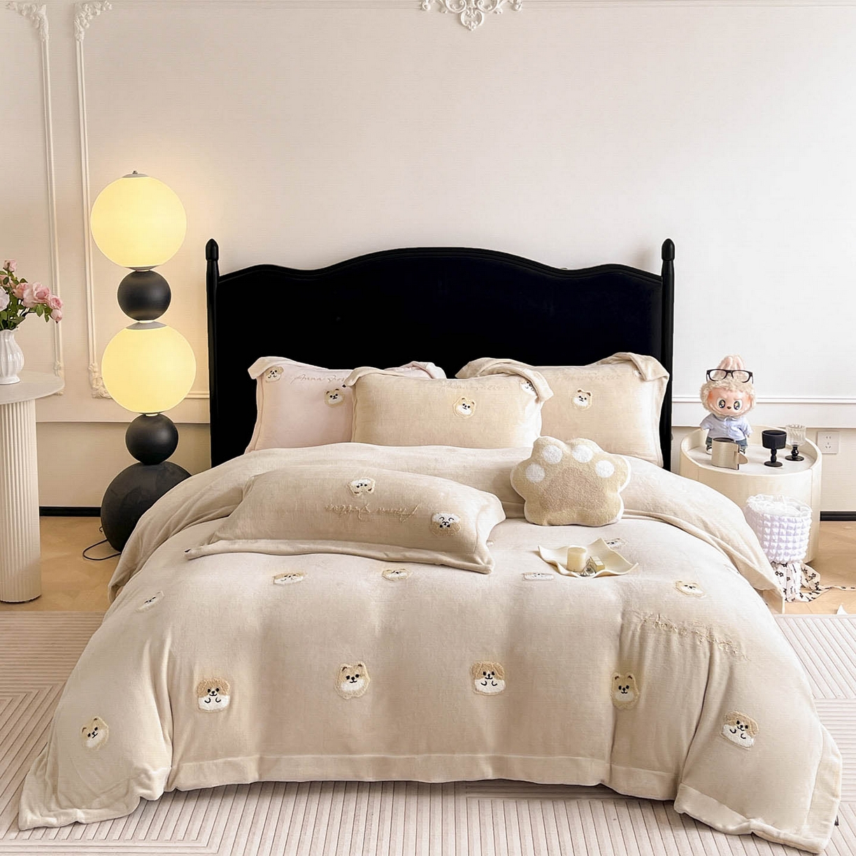 91家纺网 家纺一手货源 找家纺  2025新款A类双面加厚保暖加绒宝宝绒刺绣被套床单卡通可爱床上用品牛奶绒四件套-元气萌宝 元气萌宝-暖棕