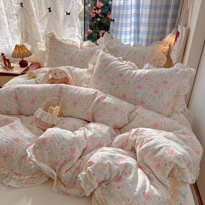 91家纺网 家纺一手货源 找家纺 阿曼达 2025新款法式双边印花花边款四件套 法式双边-月光恋人