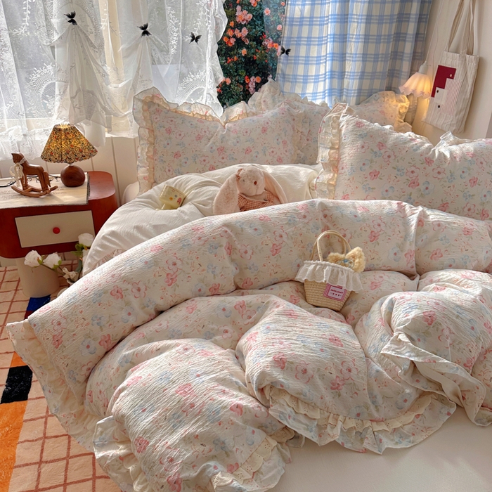 91家纺网 家纺一手货源 找家纺 阿曼达 2025新款法式双边印花花边款四件套 法式双边-月光恋人