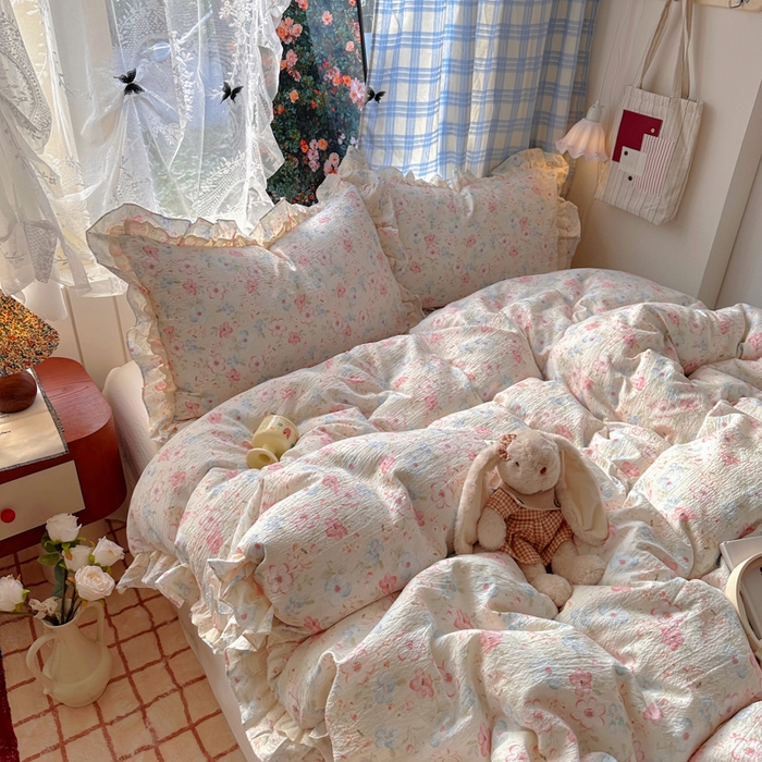 91家纺网 家纺一手货源 找家纺 阿曼达 2025新款法式双边印花花边款四件套 法式双边-月光恋人