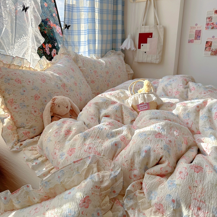 91家纺网 家纺一手货源 找家纺 阿曼达 2025新款法式双边印花花边款四件套 法式双边-月光恋人