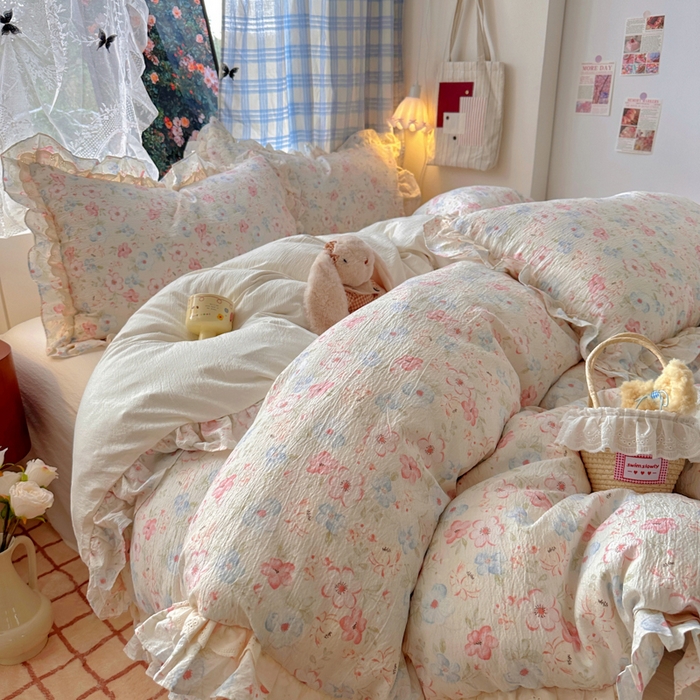 91家纺网 家纺一手货源 找家纺 阿曼达 2025新款法式双边印花花边款四件套 法式双边-月光恋人