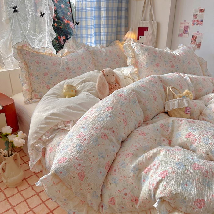 91家纺网 家纺一手货源 找家纺 阿曼达 2025新款法式双边印花花边款四件套 法式双边-月光恋人