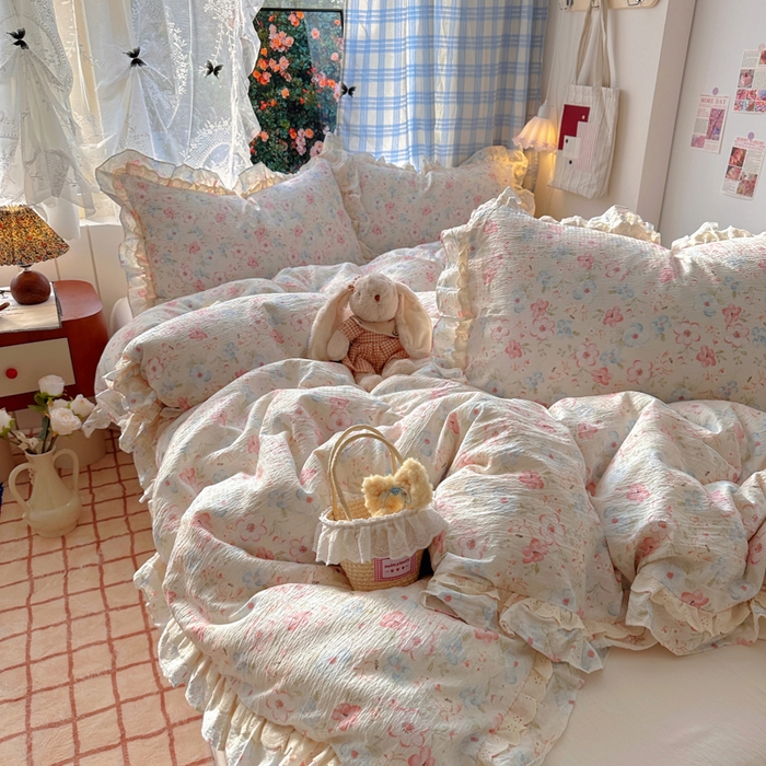 91家纺网 家纺一手货源 找家纺 阿曼达 2025新款法式双边印花花边款四件套 法式双边-月光恋人