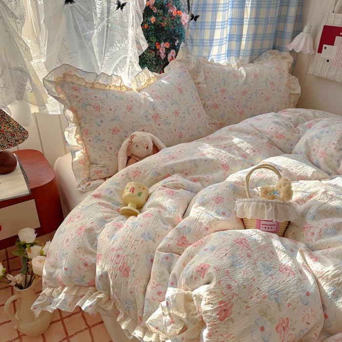 91家纺网 家纺一手货源 找家纺 阿曼达 2025新款法式双边印花花边款四件套 法式双边-月光恋人