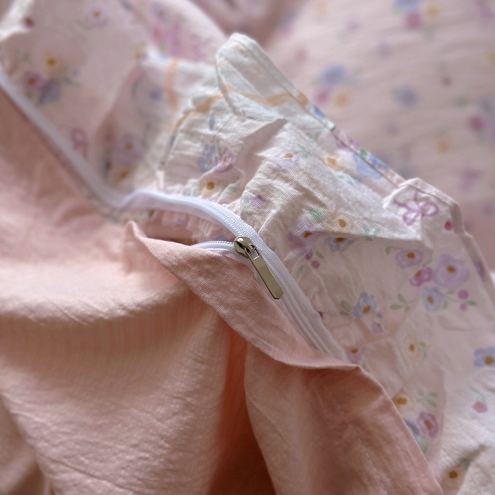 91家纺网 家纺一手货源 找家纺 阿曼达 2025新款法式双边印花花边款四件套 法式双边-甜心