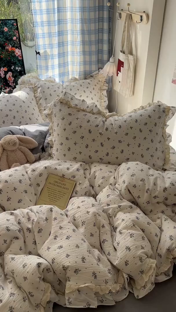 91家纺网 家纺一手货源 找家纺 阿曼达 2025新款法式双边印花花边款四件套 法式双边-夜曲