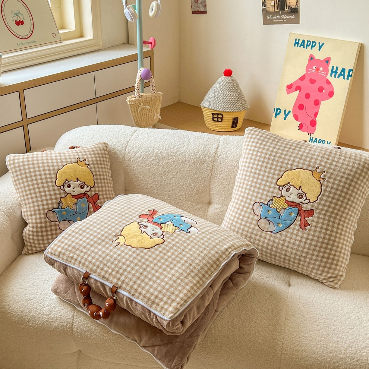 （总）番茄+ 2025新款加厚牛奶绒小王子抱枕