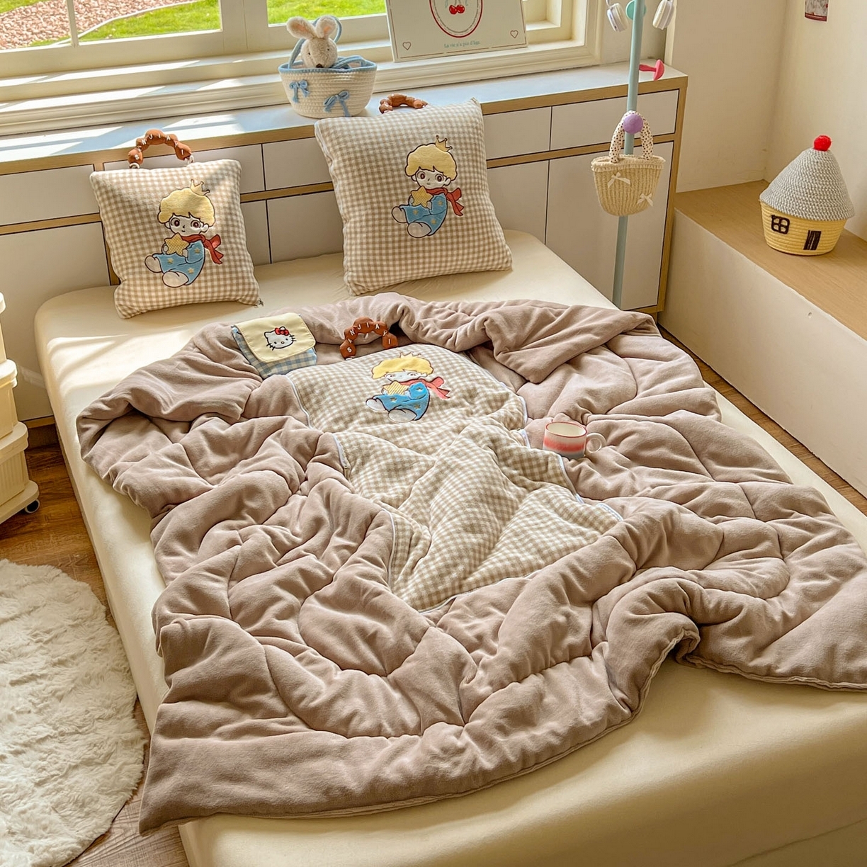 91家纺网 家纺一手货源 找家纺 （总）番茄+ 2025新款加厚牛奶绒小王子抱枕