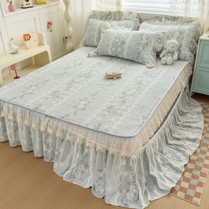 91家纺网 家纺一手货源 找家纺 家之硕家纺 2025新款立体雕花可拆洗牛奶绒枕套系列 安妮绿