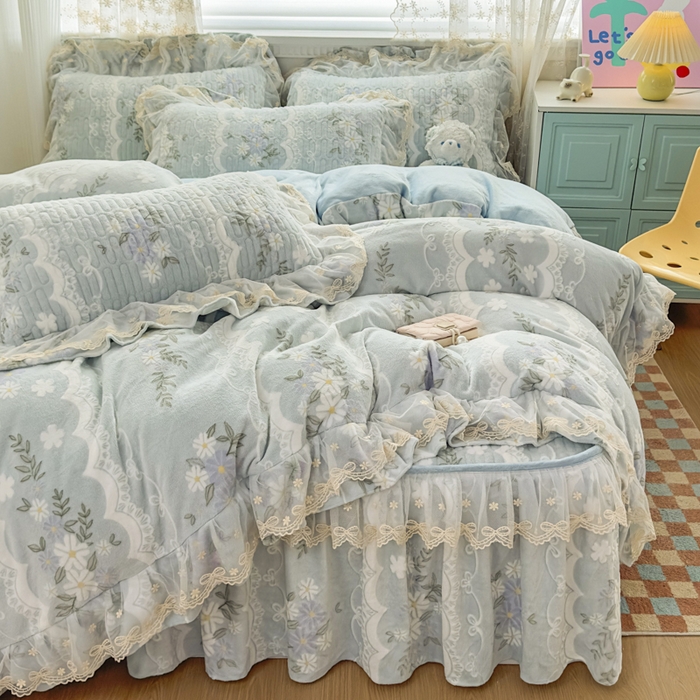 91家纺网 家纺一手货源 找家纺 家之硕家纺 2025新款立体雕花可拆洗牛奶绒枕套系列 安妮绿