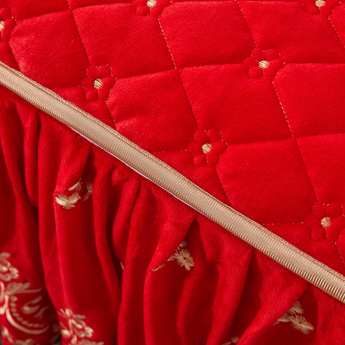 91家纺网 家纺一手货源 找家纺 （总）罗艺轩 2025新款婴儿绒加厚保暖床裙式四件套-心语