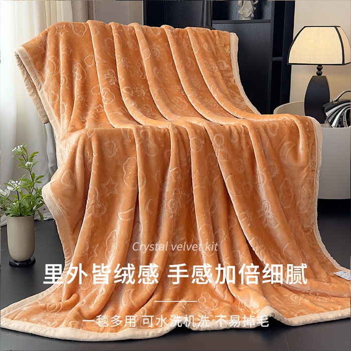 91家纺网 家纺一手货源 找家纺 （总）悦织湾家纺 2025新款加厚星星月岁云毯轻奢时尚毛毯盖毯四季毯被子跨境外贸出口直播热销款