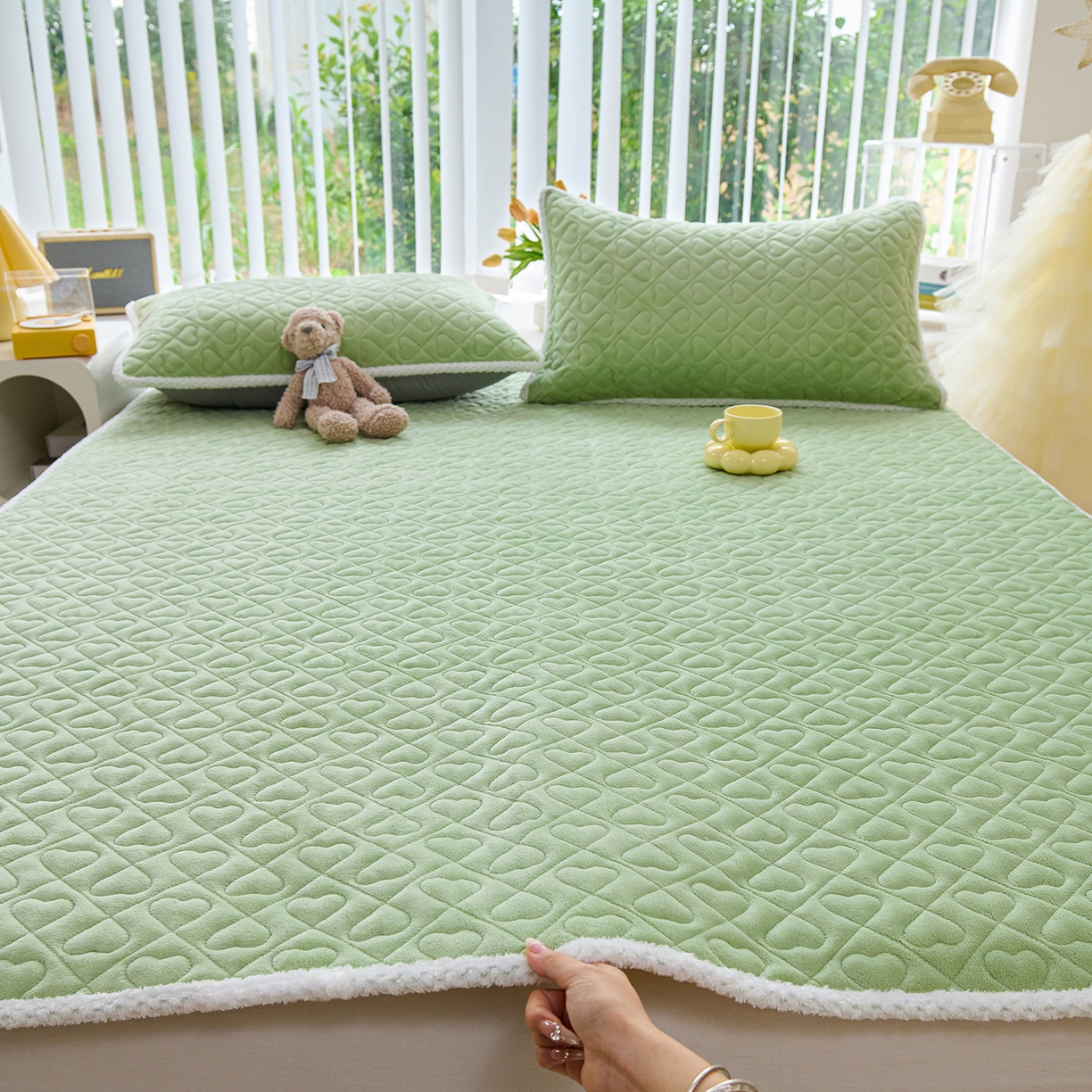 91家纺网 家纺一手货源 找家纺 （总）拾小柒 2025年新款全棉双层纱床护垫纯棉防滑床盖床褥子软床垫