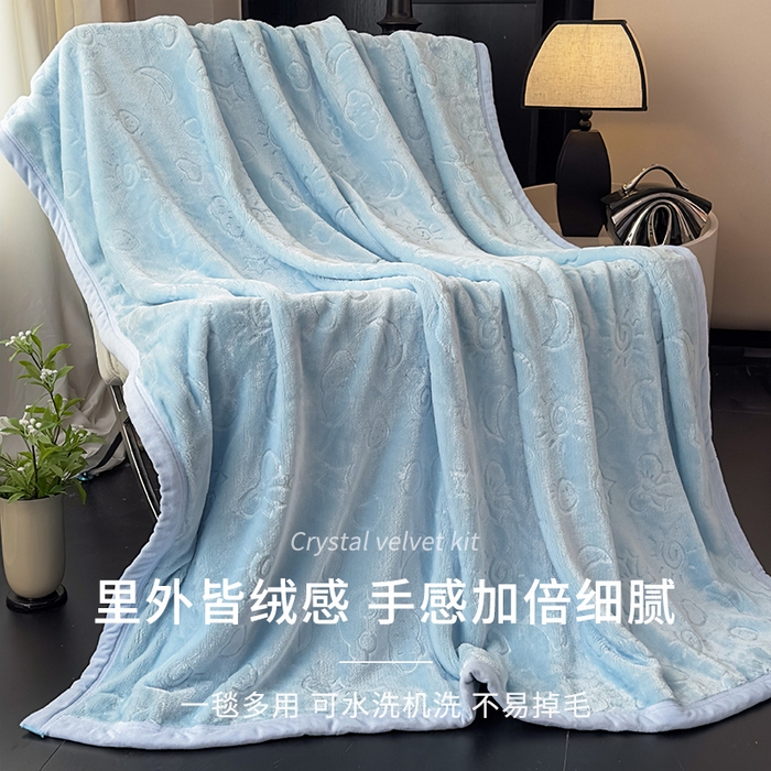 91家纺网 家纺一手货源 找家纺 （总）悦织湾家纺 2025新款加厚星星月岁云毯轻奢时尚毛毯盖毯四季毯被子跨境外贸出口直播热销款