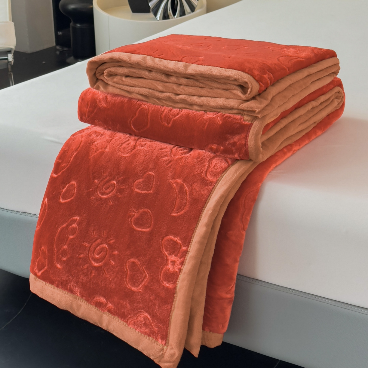 91家纺网 家纺一手货源 找家纺 悦织湾家纺 2025新款加厚星星月岁云毯轻奢时尚毛毯盖毯四季毯被子跨境外贸出口直播热销款 星星月岁云毯酒红