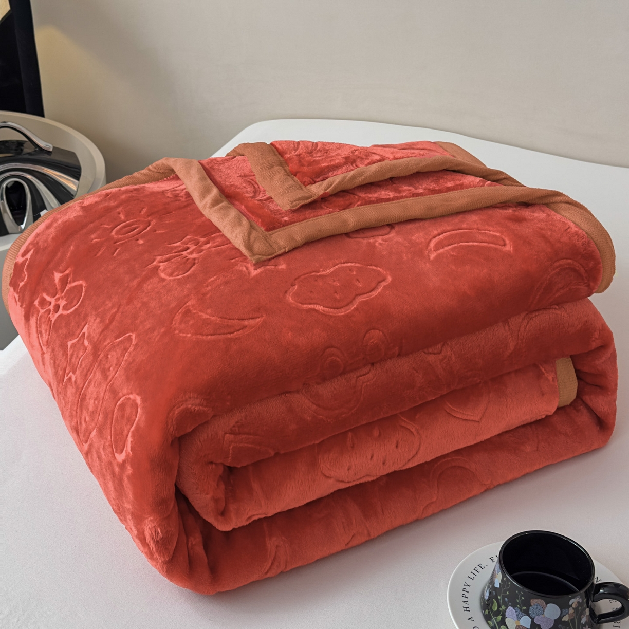 91家纺网 家纺一手货源 找家纺 悦织湾家纺 2025新款加厚星星月岁云毯轻奢时尚毛毯盖毯四季毯被子跨境外贸出口直播热销款 星星月岁云毯酒红