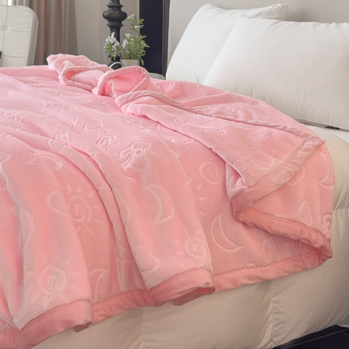 91家纺网 家纺一手货源 找家纺 悦织湾家纺 2025新款加厚星星月岁云毯轻奢时尚毛毯盖毯四季毯被子跨境外贸出口直播热销款 星星月岁云毯悠悠粉