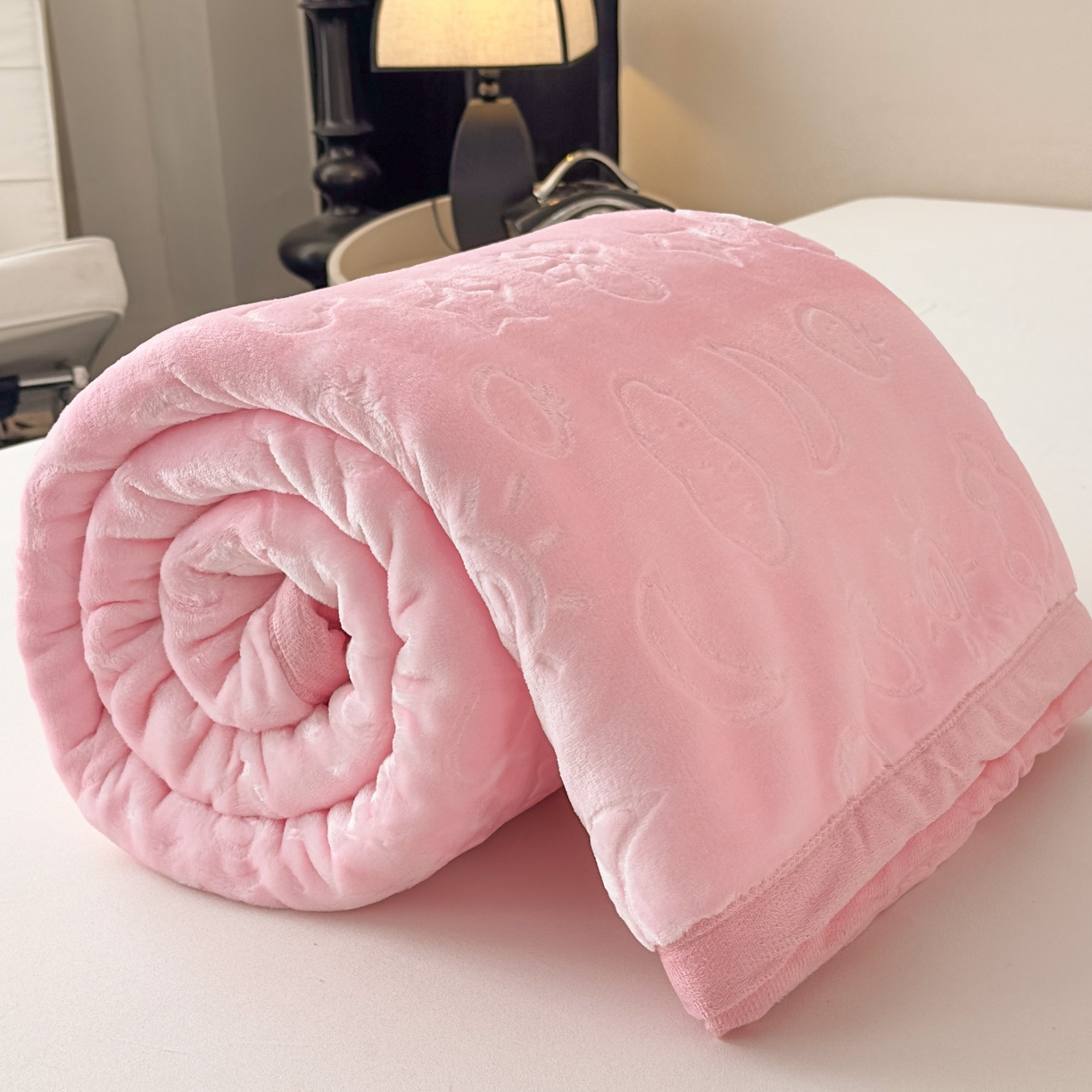 91家纺网 家纺一手货源 找家纺 悦织湾家纺 2025新款加厚星星月岁云毯轻奢时尚毛毯盖毯四季毯被子跨境外贸出口直播热销款 星星月岁云毯悠悠粉