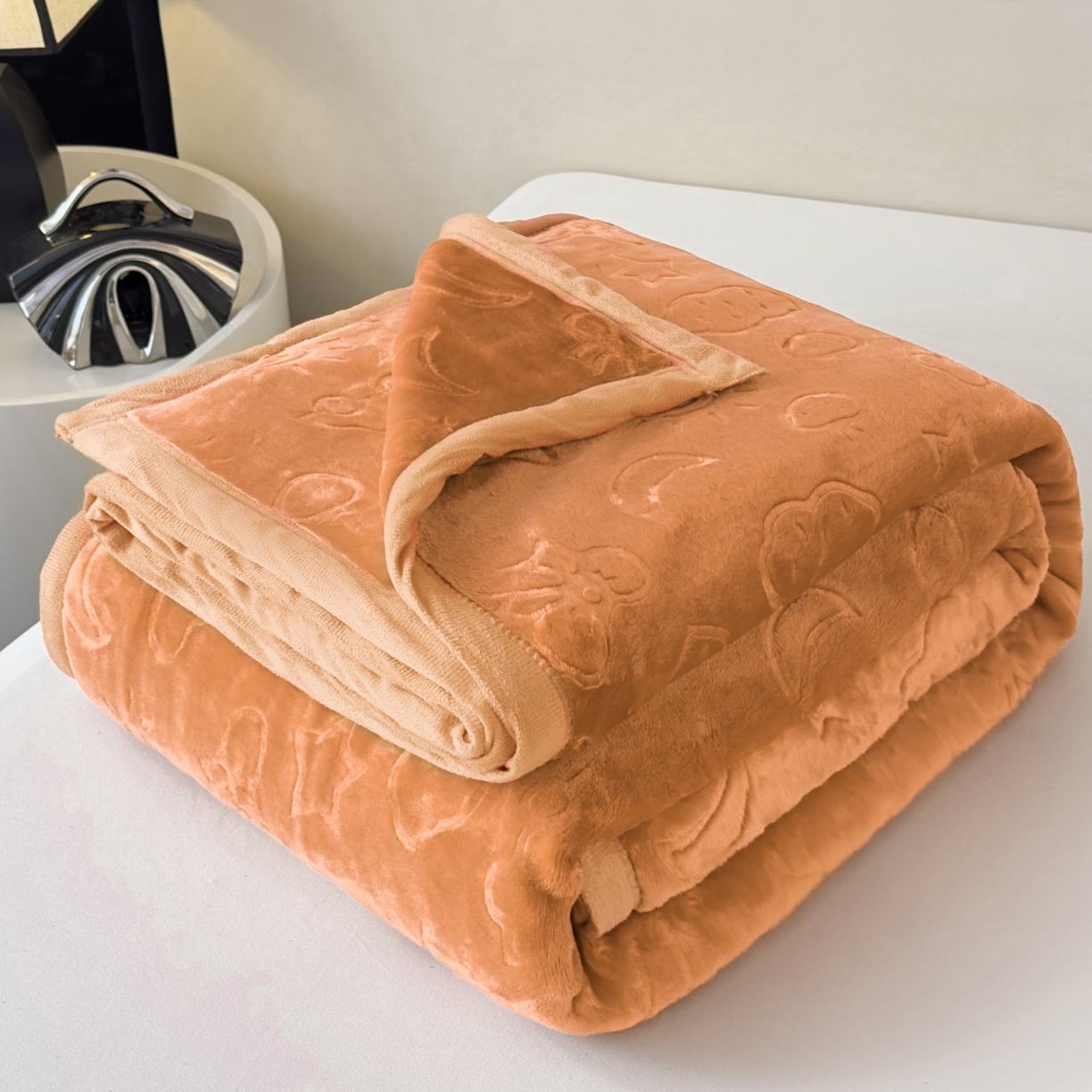 91家纺网 家纺一手货源 找家纺 悦织湾家纺 2025新款加厚星星月岁云毯轻奢时尚毛毯盖毯四季毯被子跨境外贸出口直播热销款 星星月岁云毯浅咖