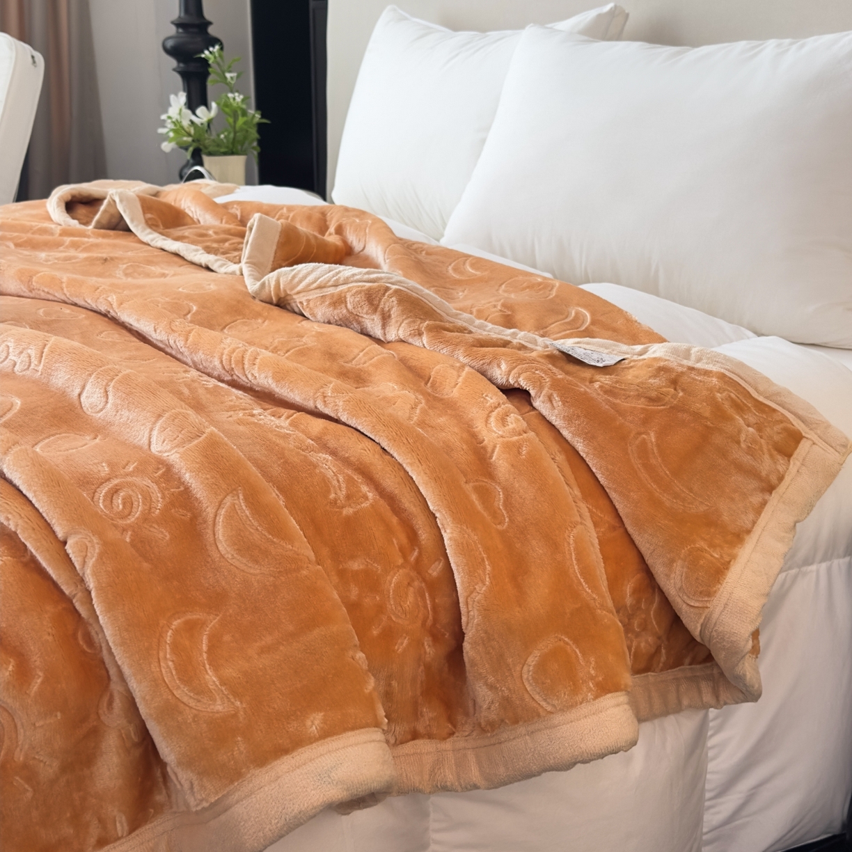 91家纺网 家纺一手货源 找家纺 悦织湾家纺 2025新款加厚星星月岁云毯轻奢时尚毛毯盖毯四季毯被子跨境外贸出口直播热销款 星星月岁云毯浅咖