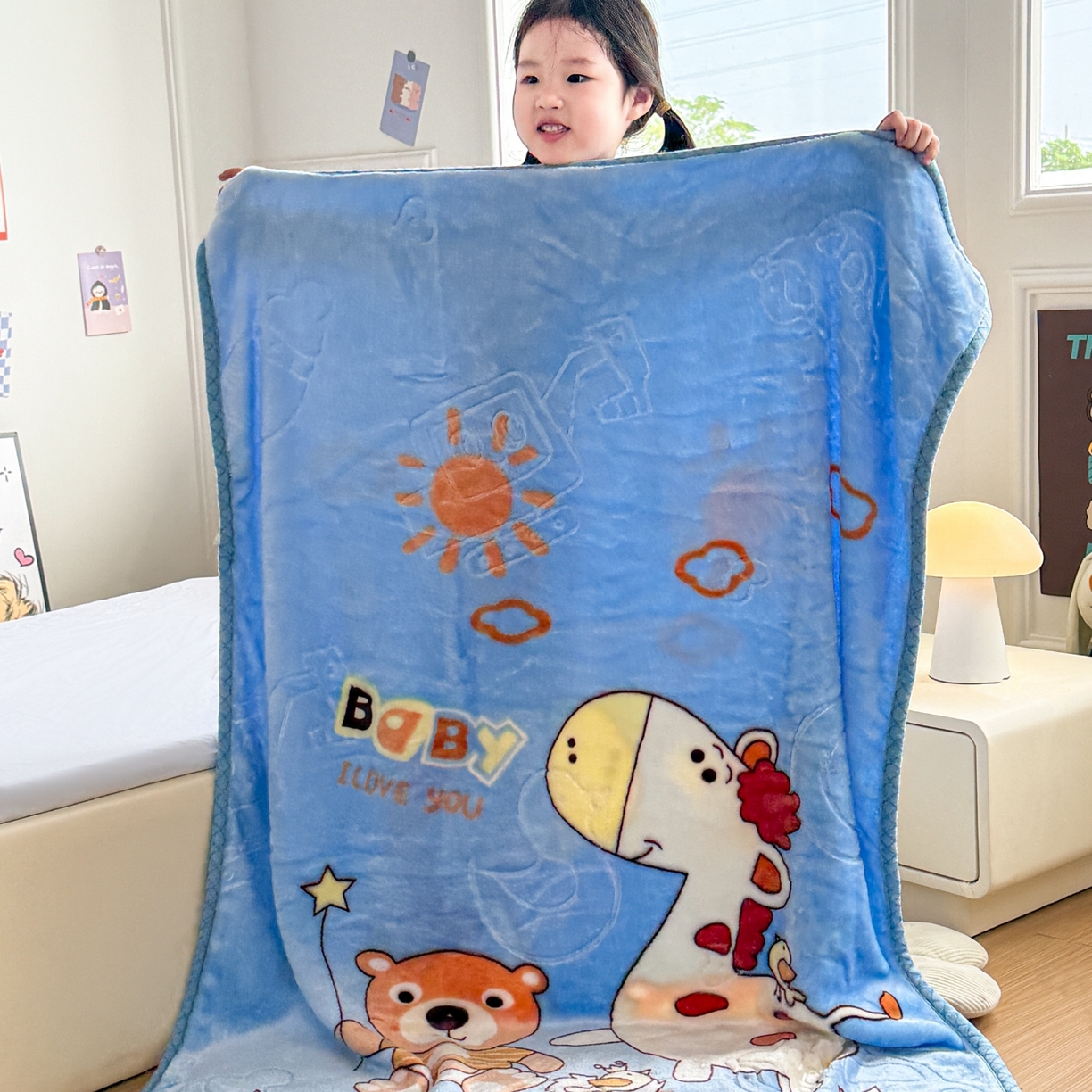 91家纺网 家纺一手货源 找家纺 （总）悦织湾家纺 2025新款拉舍尔双层云绒童毯毯子卡通休闲沙发盖毯毛毯儿童婴幼儿宝宝小毯子
