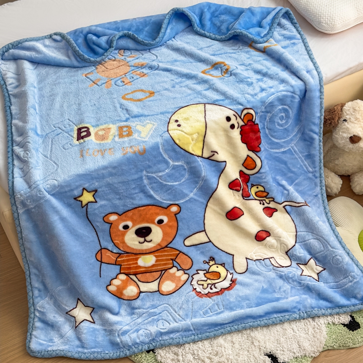 91家纺网 家纺一手货源 找家纺 （总）悦织湾家纺 2025新款拉舍尔双层云绒童毯毯子卡通休闲沙发盖毯毛毯儿童婴幼儿宝宝小毯子