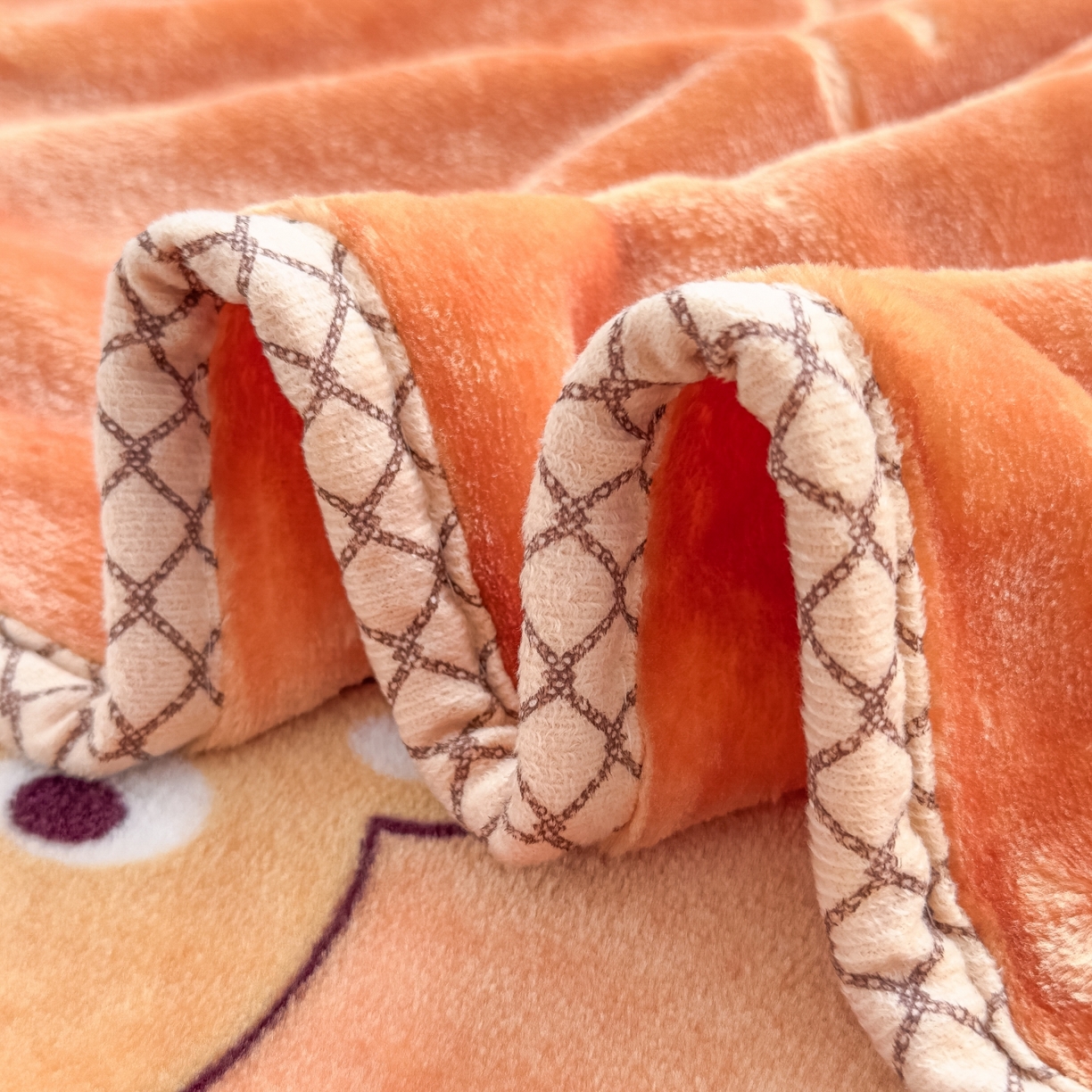 91家纺网 家纺一手货源 找家纺 悦织湾家纺 2025新款拉舍尔双层云绒童毯毯子卡通休闲沙发盖毯毛毯儿童婴幼儿宝宝小毯子 宝宝乐园7#卡桔色