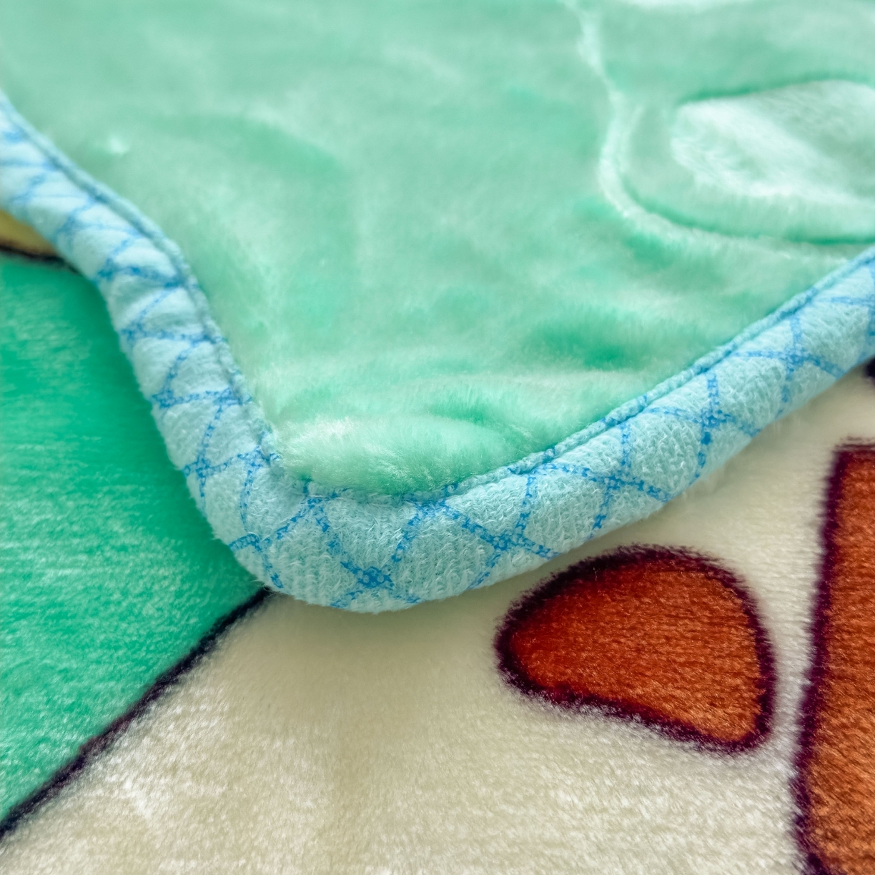 91家纺网 家纺一手货源 找家纺 悦织湾家纺 2025新款拉舍尔双层云绒童毯毯子卡通休闲沙发盖毯毛毯儿童婴幼儿宝宝小毯子 宝宝乐园11#绿