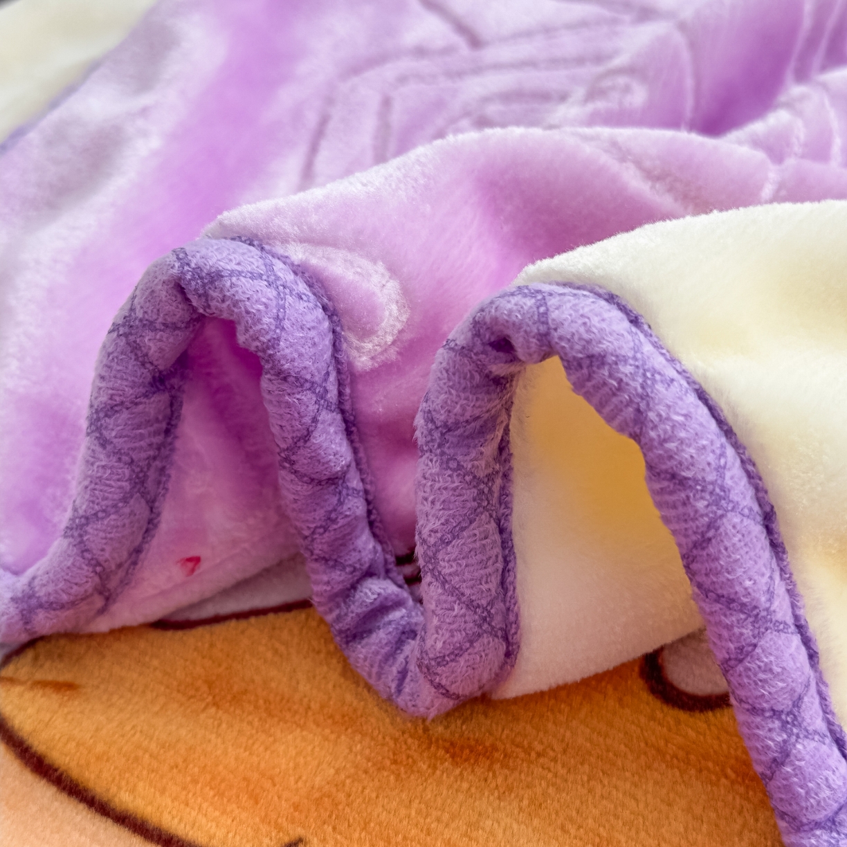 91家纺网 家纺一手货源 找家纺 悦织湾家纺 2025新款拉舍尔双层云绒童毯毯子卡通休闲沙发盖毯毛毯儿童婴幼儿宝宝小毯子 可爱小熊24#紫