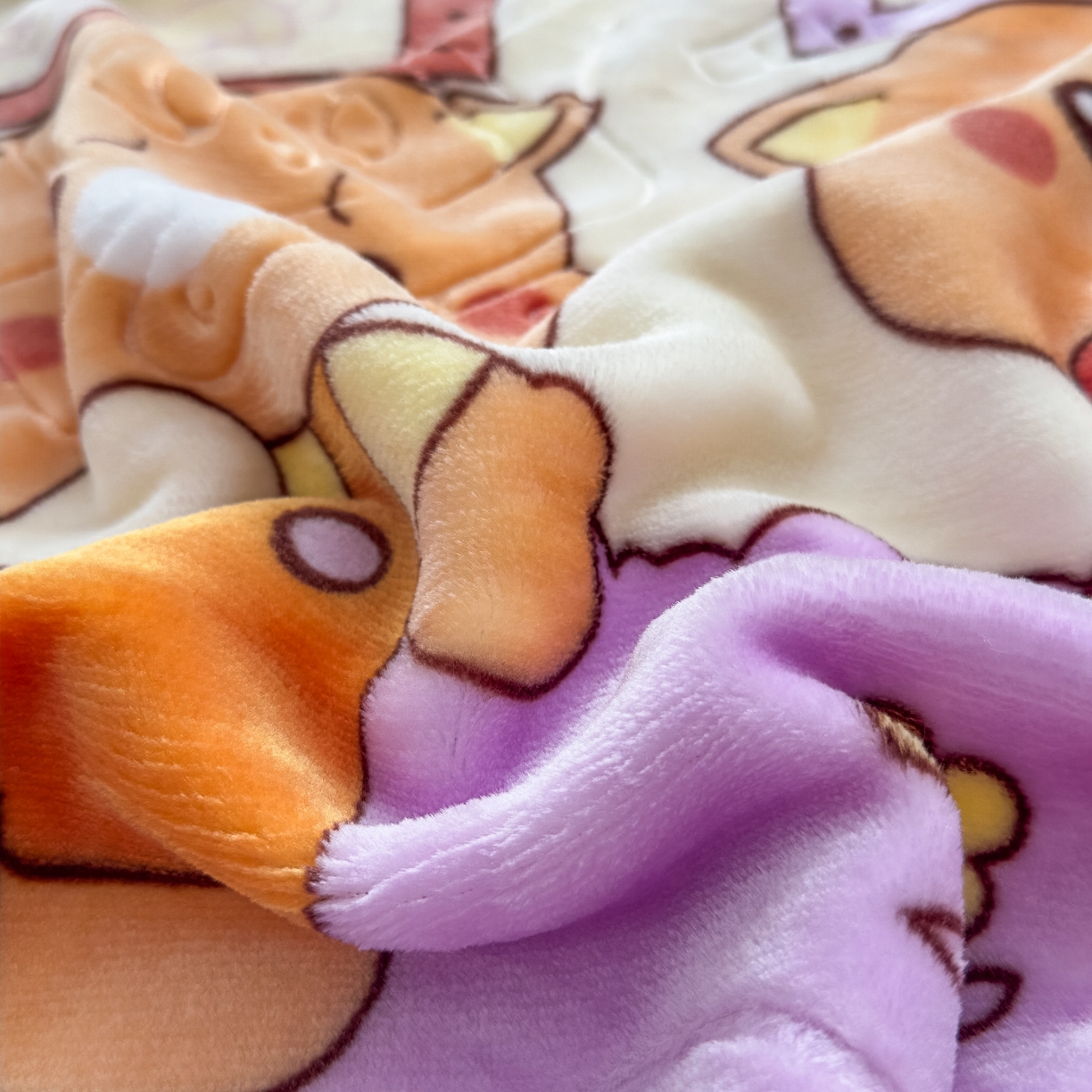 91家纺网 家纺一手货源 找家纺 悦织湾家纺 2025新款拉舍尔双层云绒童毯毯子卡通休闲沙发盖毯毛毯儿童婴幼儿宝宝小毯子 可爱小熊24#紫