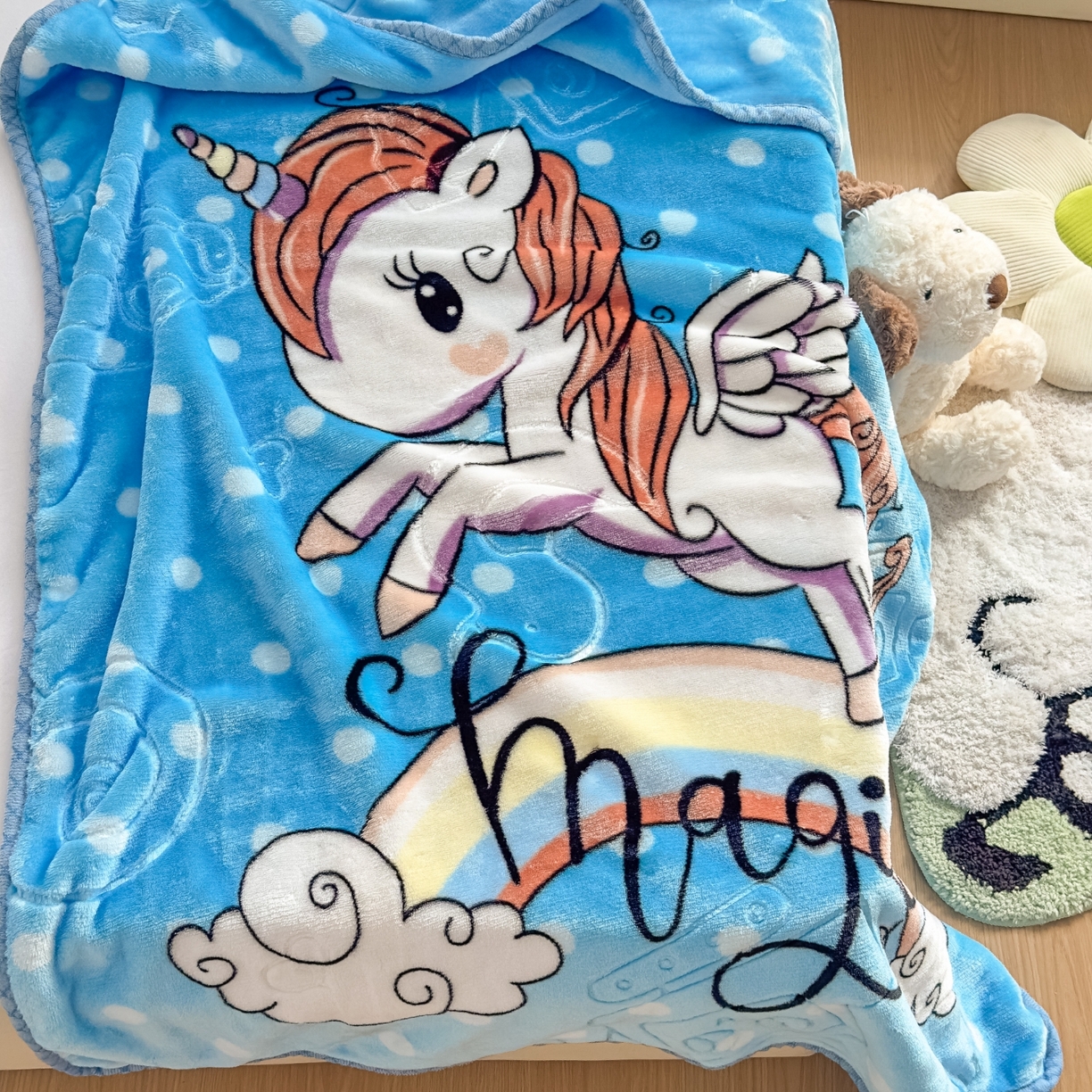 91家纺网 家纺一手货源 找家纺 悦织湾家纺 2025新款拉舍尔双层云绒童毯毯子卡通休闲沙发盖毯毛毯儿童婴幼儿宝宝小毯子 快乐恐龙13#蓝