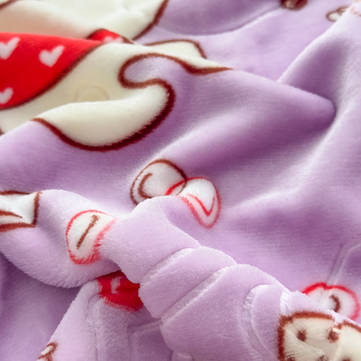 91家纺网 家纺一手货源 找家纺 悦织湾家纺 2025新款拉舍尔双层云绒童毯毯子卡通休闲沙发盖毯毛毯儿童婴幼儿宝宝小毯子 甜蜜生活23#紫色