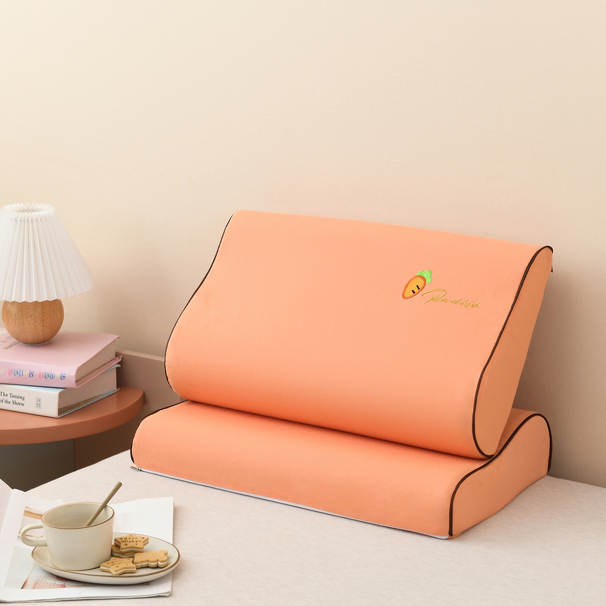 91家纺网 家纺一手货源 找家纺 小猫派 2025新款水洗棉枕套 桔萝卜