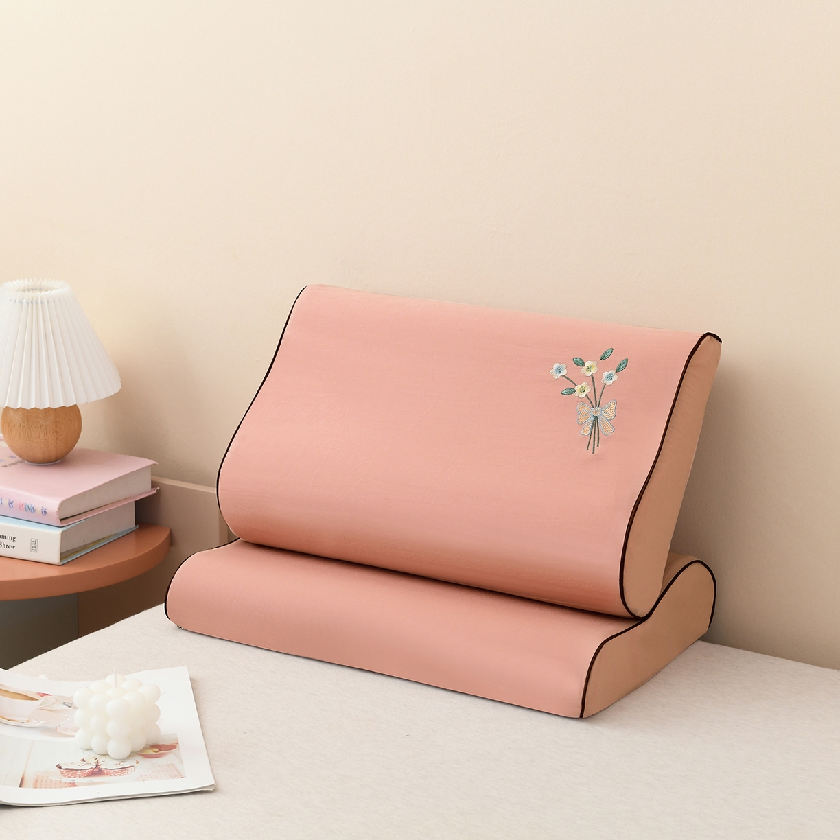 91家纺网 家纺一手货源 找家纺 小猫派 2025新款水洗棉枕套 粉花束