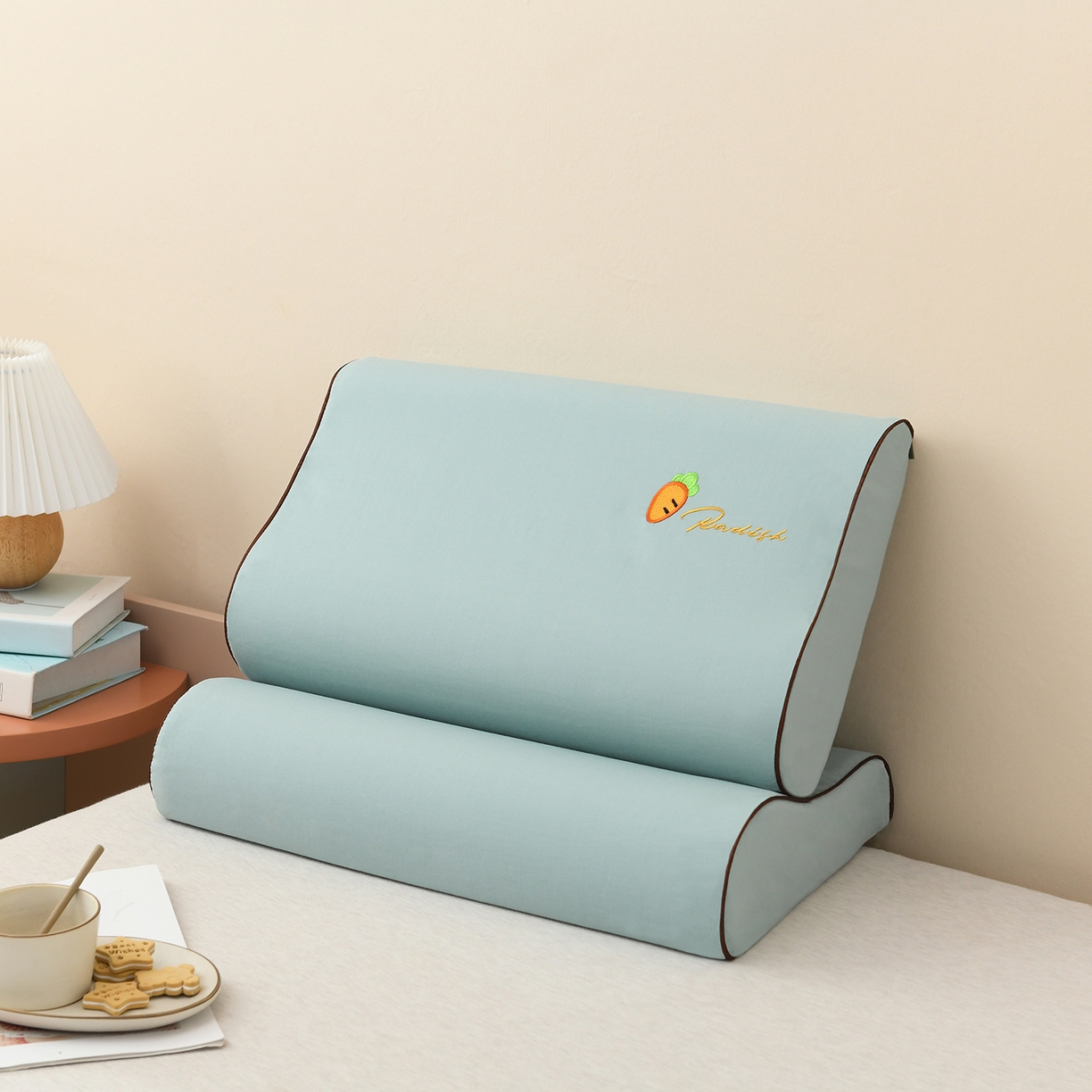 小猫派 2025新款水洗棉枕套 绿萝卜