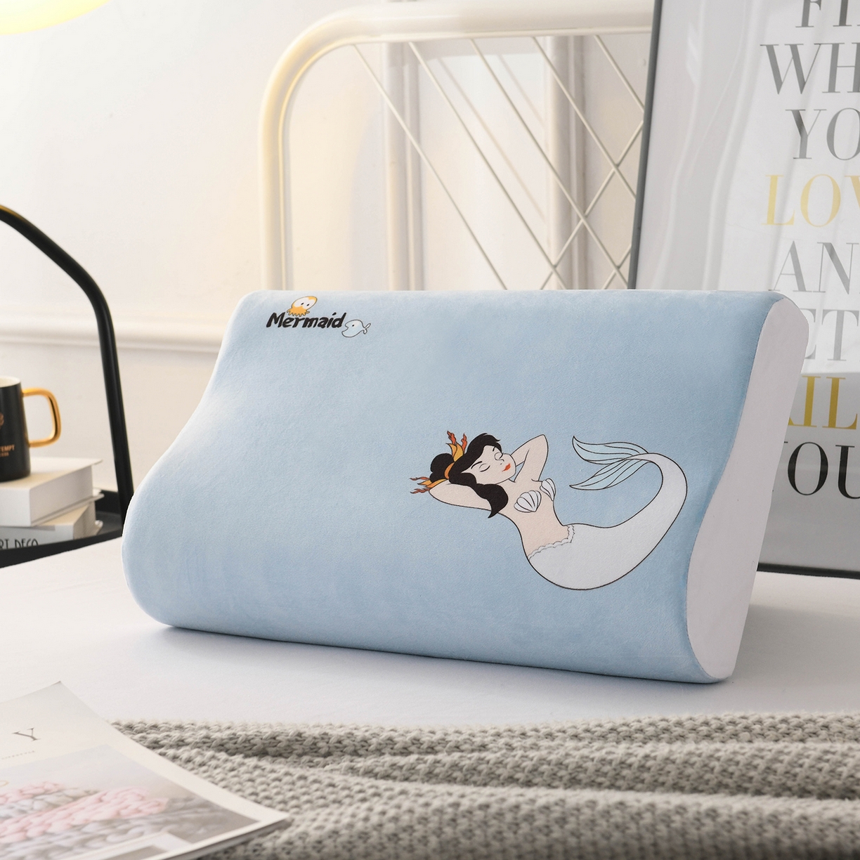 91家纺网 家纺一手货源 找家纺 小猫派 2025新款水晶绒12生肖枕套 美人鱼